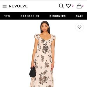 Free People Forget Me Not Dress Midi Maxi Bow Back off-shoulder sleeveless Small